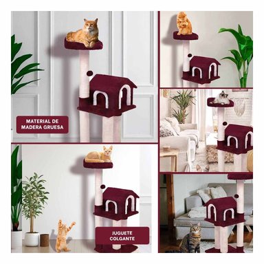 GIMNASIO GATOS MA31128 RYBIU CASA ESPACIOSO DE 3 PISOS EN COLOR GUINDA - 5