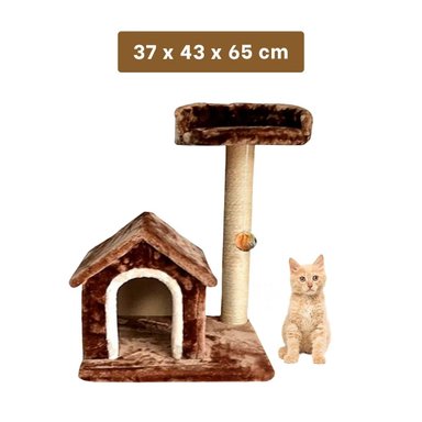 GIMNASIO GATOS MA31121 RYBIU EN FORMA DE CASA DE DOS PISOS DE COLOR MARRON - 4