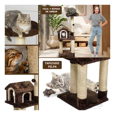 GIMNASIO GATOS MA31129 RYBIU MODERNO COLOR MARRON +PAPEL DE REGALO