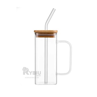 VASO RECTANGULAR Y CAÑA 350ML RYBIU CO32134 TRANSPARENTE +REGALO AGENDITA