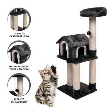 GIMNASIO GATOS MA31132 RYBIU CASA DE 3 PISOS EN COLOR PLOMO - 3