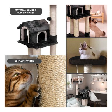 GIMNASIO GATOS MA31132 RYBIU CASA DE 3 PISOS EN COLOR PLOMO - 5