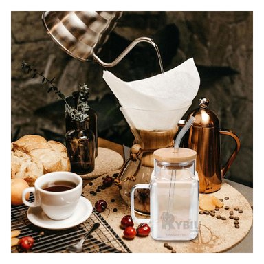 VASO CON TAPA Y CAÑITA 500ML RYBIU CO32135 TRANSPARENTE +PAPEL DE REGALO