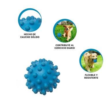 JUGUETE CAUCHO PERROS MA31150 RYBIU EN FORMA DE CHIRIMOLLA GRANDE CELESTE - 3