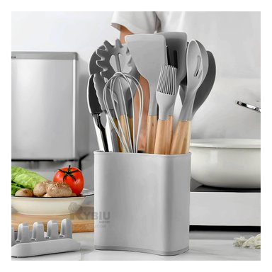 SET UTENSILIOS RYBIU CO29873 GRIS RESISTENTE AL CALOR PLOMO + REGALO STICKERS
