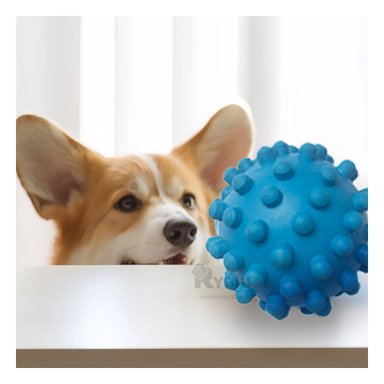 JUGUETE PORTATIL CAUCHO PERROS MA31156 RYBIU FORMA DE CHIRIMOLLA DISEÑO CELESTE