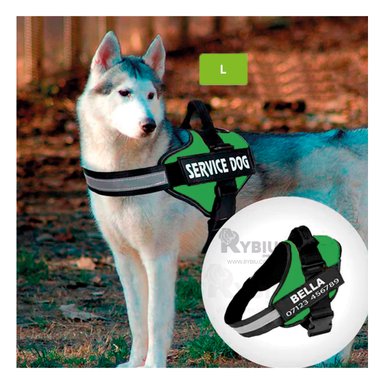 ARNÉS PERROS MA30962 RYBIU PECHERA SERVICE DOG TALLA L CONFIABLE EN COLOR VERDE