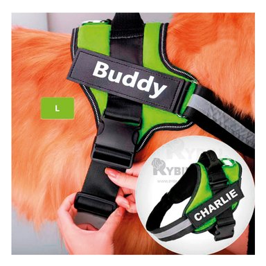 ARNÉS PERROS MA30962 RYBIU VERSATIL Y ERGONOMICO EN COLOR VERDE Y+STICKERS