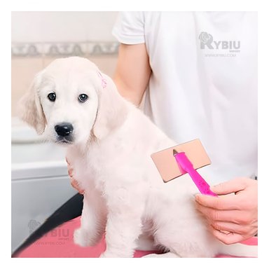 PEINE PERRO Y GATO RYBIU MA31232 CEPILLO QUITA PELOS DE METAL XL FUCSIA + PAPEL DE REGALO - 5