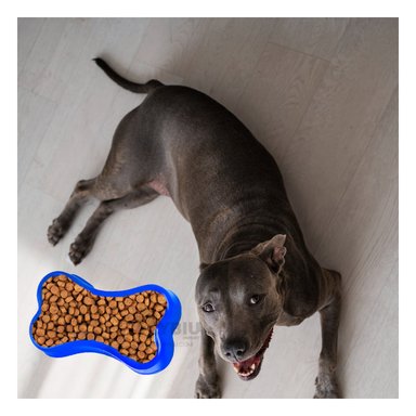 PLATO PERRO Y GATO MA31320 MODERNO CANINOS COLOR AZUL Y AGENDITA RYBIU