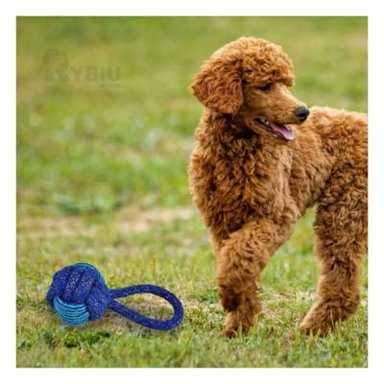 SOGA ALGODÓN PERRO MA31347 CON NUDO GRANDE AZUL RYBIU