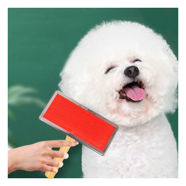 PEINE PERRO RYBIU MA31217 CEPILLO BONITO METAL TALLA M DE TONO ROJO + AGENDITA