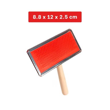 PEINE PERRO RYBIU MA31217 CEPILLO RESISTENTE TALLA M TONO ROJO + STICKERS - 4