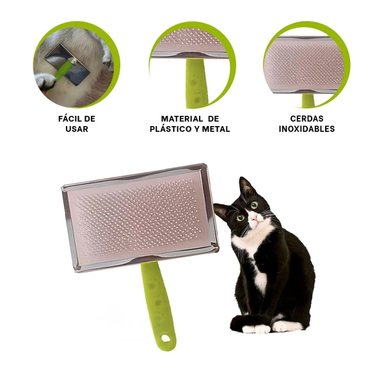 PEINE PERRO RYBIU MA31231 TA CON PUNTAS DE METAL SUAVE TALLA XL VERDE - 3