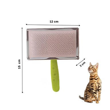 PEINE PERRO RYBIU MA31231 TA CON PUNTAS DE METAL SUAVE TALLA XL VERDE - 4