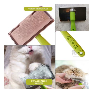 PEINE PERRO RYBIU MA31222 EVITA NUDOS Y TALLA L VERDE + PAPEL DE REGALO