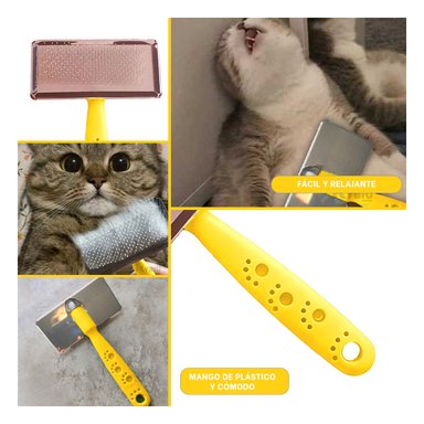 PEINE GATO RYBIU MA31221 RECTANGULAR TALLA L AMARILLO