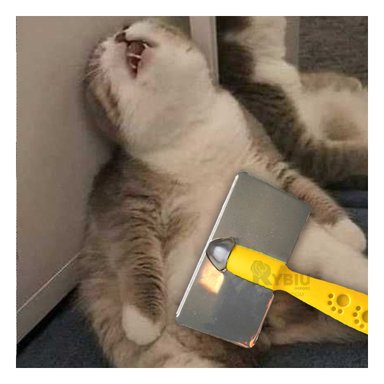 PEINE GATO RYBIU MA31221 DE AGARRE COMODO TALLA L AMARILLO + STICKERS