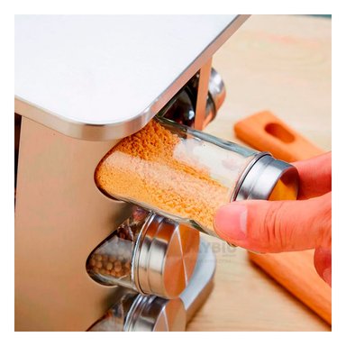 CONTENEDOR RYBIU CO30372 GRIS CONDIMENTERO GIRATORIO 12 TARROS + REGALO STICKERS