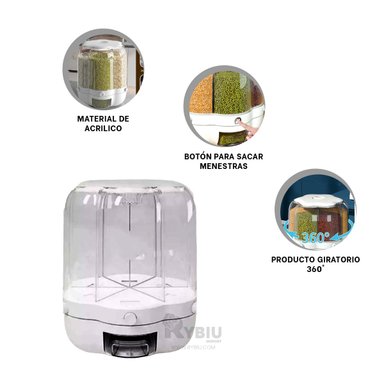 DISPENSADOR RYBIU CO30395 BLANCO FLOR MOVER 9 KG + STICKERS