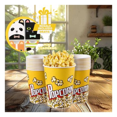 CUBETA PARA PALOMITAS DELGADO AMARILLO Y+REGALO AGENDITA