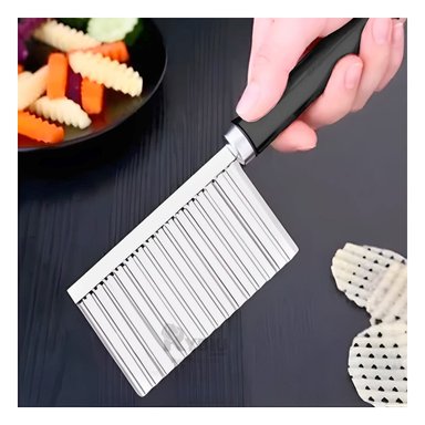 CUCHILLO RYBIU CO30385 ACERO INOXIDABLE DE FACIL USO ONDAS PLATEADO + REGALO STICKERS