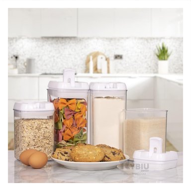 RECIPIENTES EN SET DE 6 TAPA BLANCA Y+REGALO STICKERS