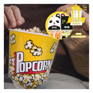 CUBETA DE PALOMITAS EN 12X12CM RYBIU CO30383 AMARILLO +REGALO AGENDITA