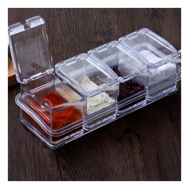 CONTENEDOR RYBIU CO30374 CONDIMENTERO FORMA RECTANGULAR SET 4 + REGALO AGENDITA