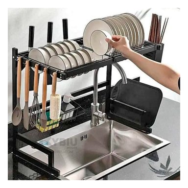 SET ESCURRIDOR RYBIU CO30406 NEGRO MULTIUSOS MODERNO 65CM + REGALO STICKERS