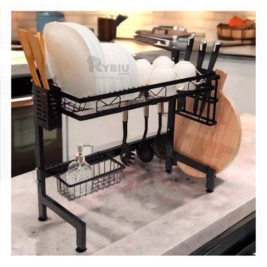 SET ESCURRIDOR RYBIU CO30407 NEGRO RESISTENTE COCINA 85CM + REGALO AGENDITA