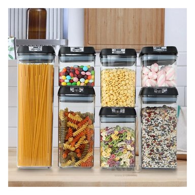 SET CONTENEDORES RYBIU CO30378 NEGRO PRACTICO 5 PIEZAS TAPA NEGRA + REGALO AGENDITA