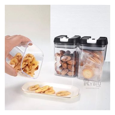 SET CONTENEDORES RYBIU CO30378 NEGRO ENVASES 5 COMIDA TAPA NEGRA + REGALO STICKERS