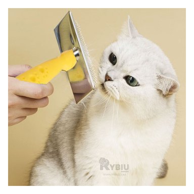 PEINE PERRO Y GATO RYBIU MA31224 LIGERO DE MANGO DE PLASTICO AMARILLO + AGENDITA