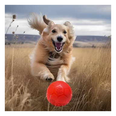 PELOTA  PERRO Y GATO MA31256 LION TALLA L DE COLOR ROJO RYBIU