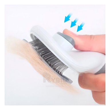 PEINE PERRO Y GATO RYBIU MA31213 REGULADOR DE PELUSA PLOMO + PAPEL DE REGALO