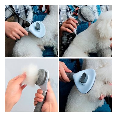 PEINE PERRO Y GATO RYBIU MA31213 CON ELIMINADOR DE PELO SUELTO PLOMO + AGENDITA