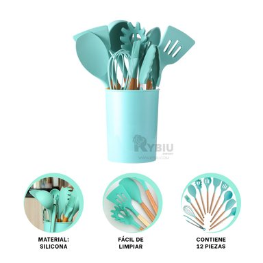 KIT PARA MAMA UTENSILIOS EN COLOR VERDE Y+REGALO AGENDITA