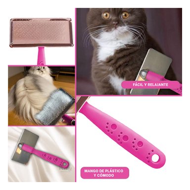 PEINE PERRO RYBIU MA31223 PET PUNTAS DE METAL Y PLASTICO TALLA L FUCSIA