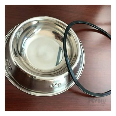 PLATO ACERO PERRO Y GATO MA31270 BASE ANTIDEZLIZANTE EN TALLA L Y PAPEL REGALO RYBIU