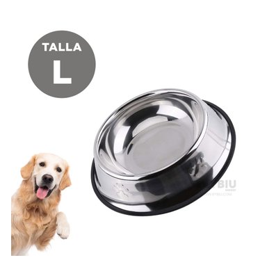 PLATO ACERO PERRO MA31270 FÁCIL LIMPIAR TALLA L Y AGENDITA RYBIU