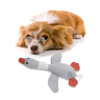 PELUCHE LANA PERROS Y GATOS MA31265 RYBIU DURADERO EN FORMA DE PATO PET EN COLOR PLOMO