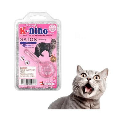 PRODUCTO ANTIPULGA 2 ML PARA GATO KNINO RAPIDA ACCION Y+REGALO STICKER - 3