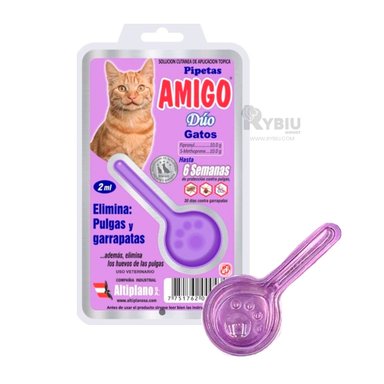 PIPETA ELIMINADOR DE PULGAS COLOR MORADO Y+REGALO STICKERS