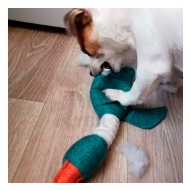 PELUCHE LANA PERROS Y GATOS MA31263 RYBIU RESISTENTE PARA MORDISCOS EN VERDE +STICKERS