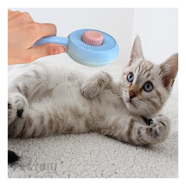 CEPILLO PERRO Y GATO RYBIU MA29960 MASAJE Y QUITA PELUSA CELESTE