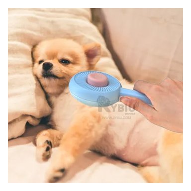 CEPILLO PERRO Y GATO RYBIU MA29960 Y QUITA PELUSA CELESTE + PAPEL DE REGALO