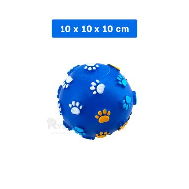 PELOTA PLASTICO PERROS MA31237 RYBIU PET HUELLAS EN AZUL +PAPEL DE REGALO - 5