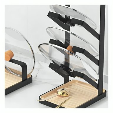 ORGANIZADOR RYBIU CO29880 ACERO INOXIDABLE NEGRO TAPAS OLLAS Y CUCHARAS - 1