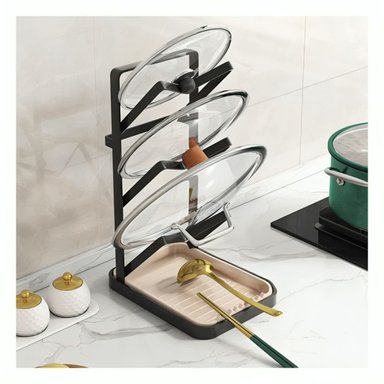 ORGANIZADOR RYBIU CO29880 ACERO INOXIDABLE NEGRO TAPAS OLLAS Y CUCHARAS - 2